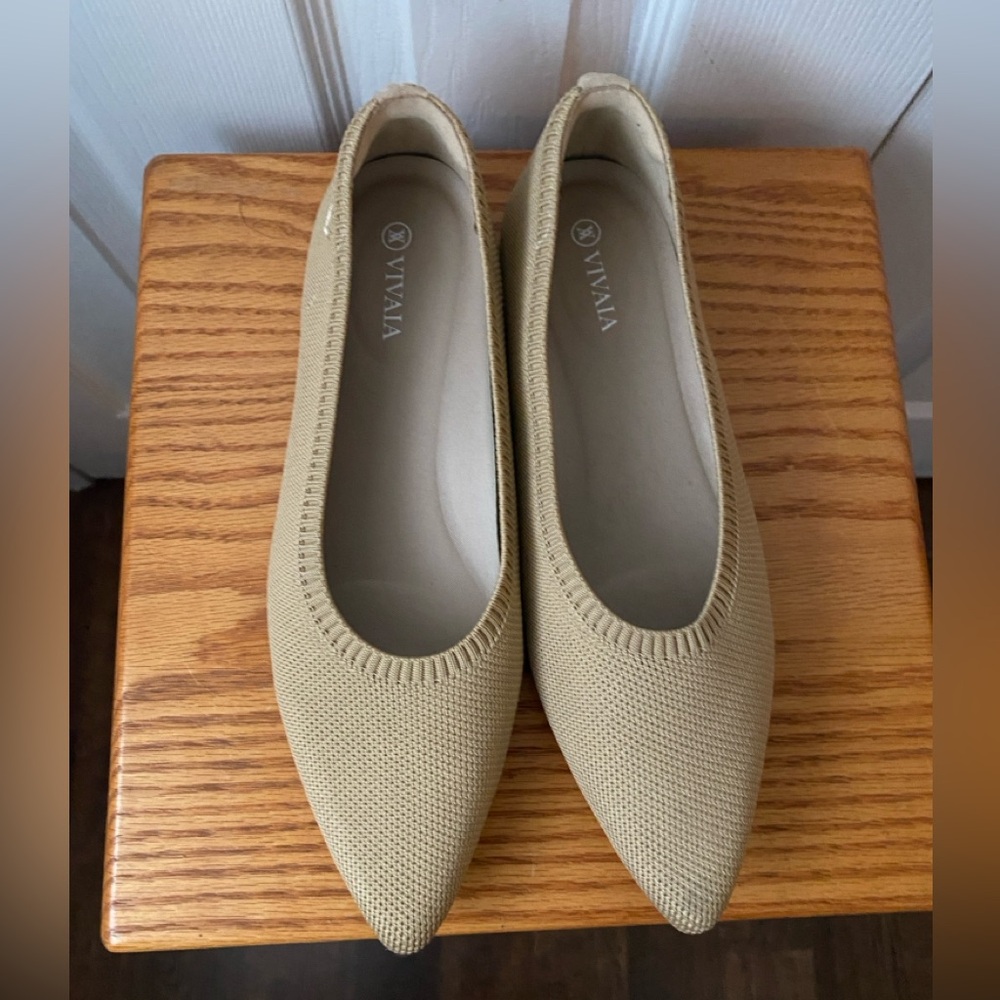 VIVIAIA Aria Walker Nutmeg Tan Lightweight Pointed Toe Ballet Flats 39.5 (8.5 US - Picture 2 of 9